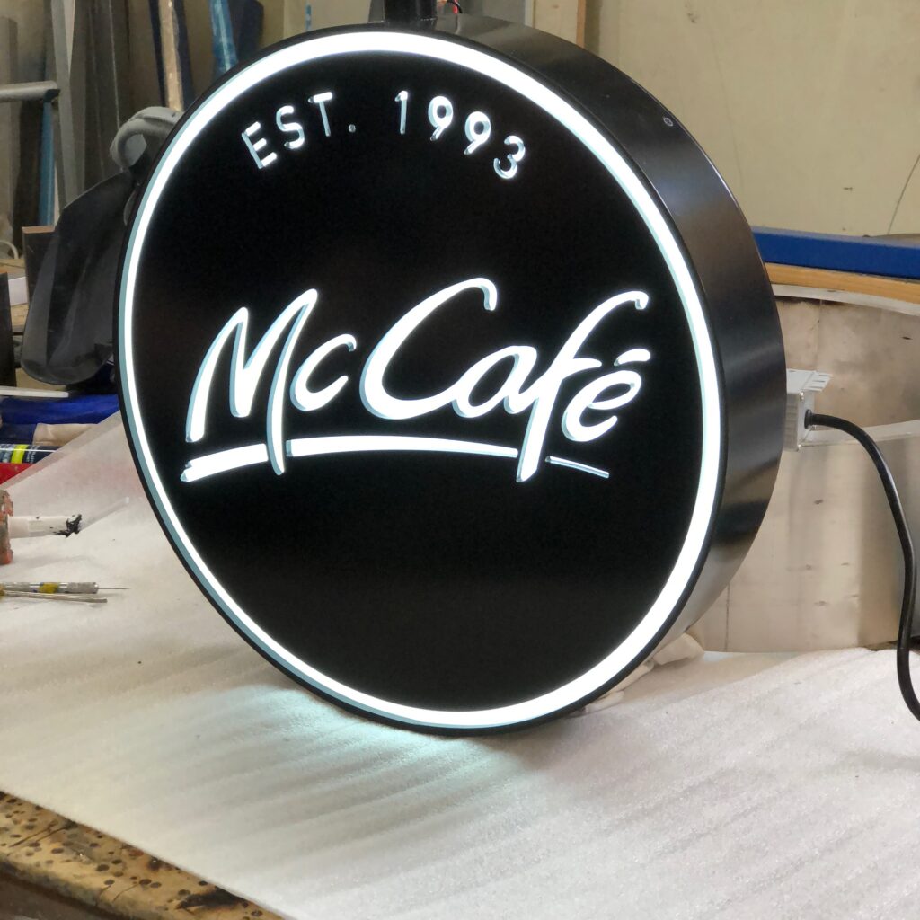 McCafe round illuminated lightbox