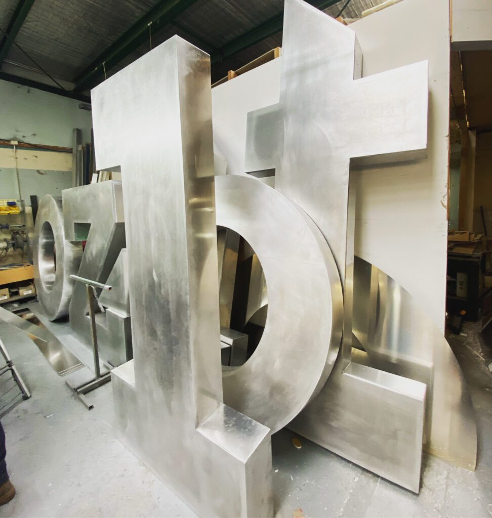 aluminium letters ready for painting